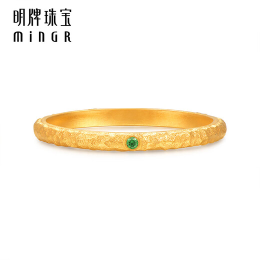 Ming brand jewelry pure gold ancient gold firefly green light hammer pattern ring gift ring for women AFM0375 labor cost 200 pure gold ring No. 12 about 2.04 grams