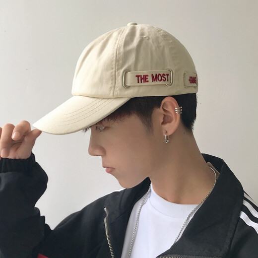 Ermiao ins hat men's trendy THEMOST letter peaked cap Korean style trend Internet celebrity autumn and winter four seasons unisex casual casual versatile boys trendy brand men's baseball cap THEMOST khaki