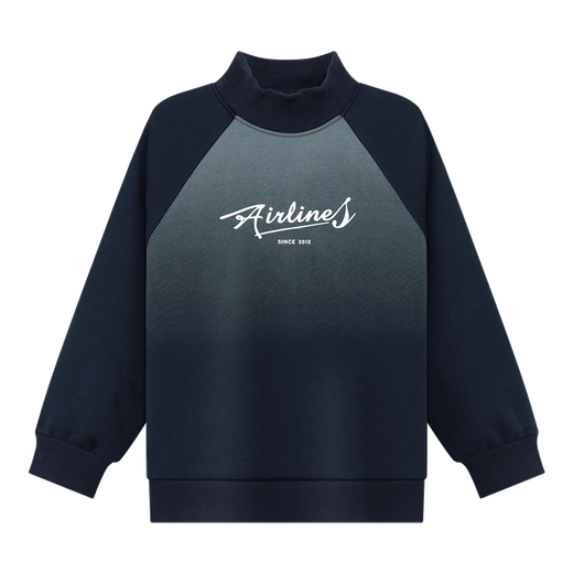 Zuoxi Boys' Fleece Sweatshirt 2025 New Winter Children's Thickened Top Boys' Western Style Winter Clothes Navy 150