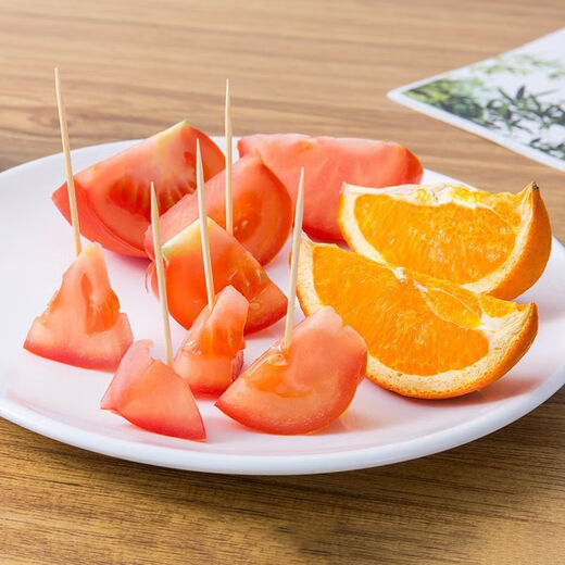 Disposable double-headed high-end bamboo toothpicks for toothpicking, snack fruit picks, hotel home fine toothpicks, bamboo toothpicks for toothpicking, double-headed toothpicks, hardcover 5 packs of 1000 pieces