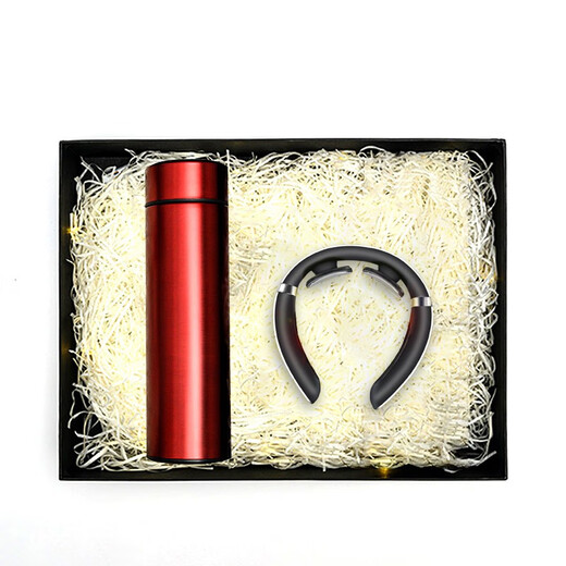 仟礼源商务礼品保温杯套装定制logo送客户员工伴手礼公司活动教师节礼物 白色数显保温杯+按摩器 500ml