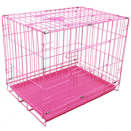 Dog cage small dog puppy cage Teddy dog cage with toilet indoor and outdoor large cat cage rabbit cage dog fence cage 70*50*60 (black) cage + tray