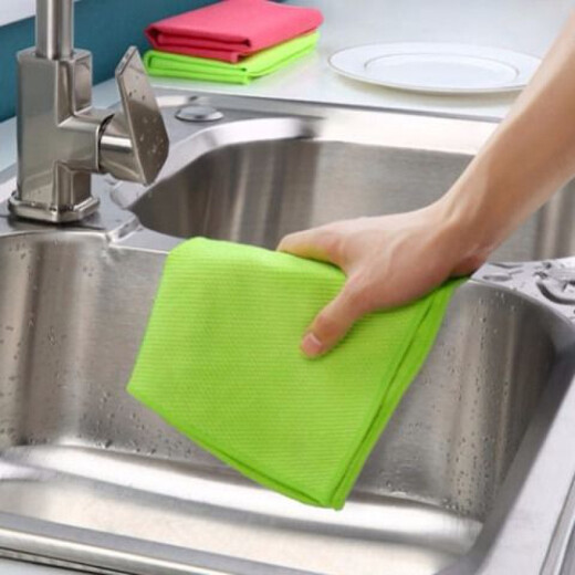Carole fish scale rag thickened and enlarged rag kitchen large dishwashing handkerchief glass scouring pad cleaning cloth hotel dishwashing 2 pieces 50*40cm