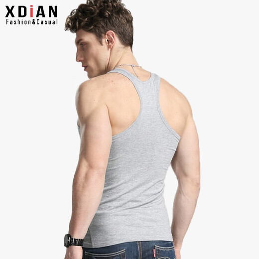 Continue to point I-shaped vest men's summer elastic slim casual fitness tight sports hurdle cotton men's suspender sleeveless waistcoat black XL size 128-138 Jin Jin is equal to 0.5 kg left and right slim fit