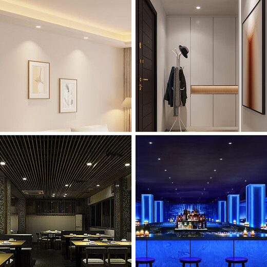 Fanyao LED small downlight 40-65mm opening wine cabinet hole light cob anti-glare embedded main light 5w-three-color dimming