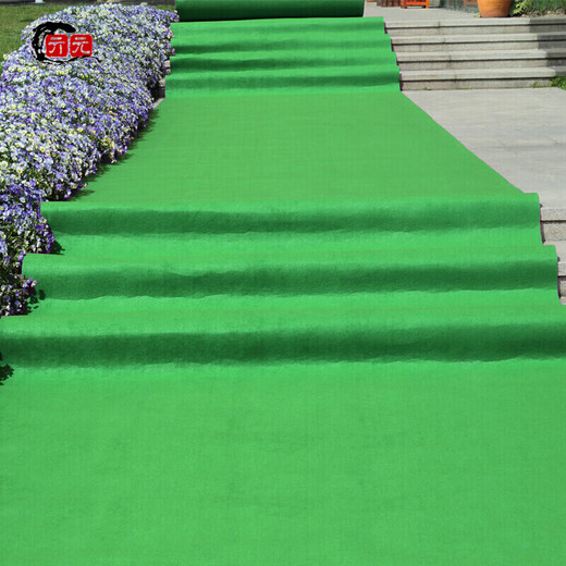 One-time opening red carpet thickened wedding carpet stage exhibition celebration thickened customized red carpet customized green 2 meters wide per meter