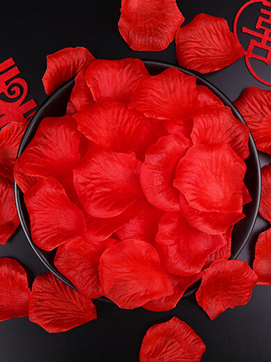 Xikile simulated petals, fake rose petals, wedding confession, hand-spreading flowers, decoration, wedding, wedding room, romantic room decoration, 1200 pieces of red simulated petals (non-woven model)