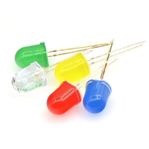 TaoTimeClub 10MM/F10 round head LED light, light-emitting diode light, ultra-bright light-emitting tube, lamp beads 10mm, white hair and yellow light (10 pieces)