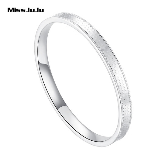 Miss JuJu platinum bracelet for women pt950 platinum dragon scale bracelet semi-solid bracelet sparkling fashion jewelry inner diameter 56mm weight 15.33 grams width about 4mm