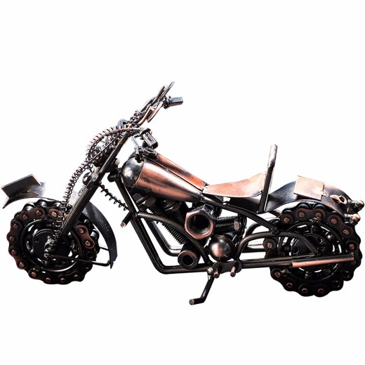贝汉美（BHM）铁艺复古哈雷摩托车模型办公室装饰品客厅电视柜创意工艺品小摆件 古铜色 如图