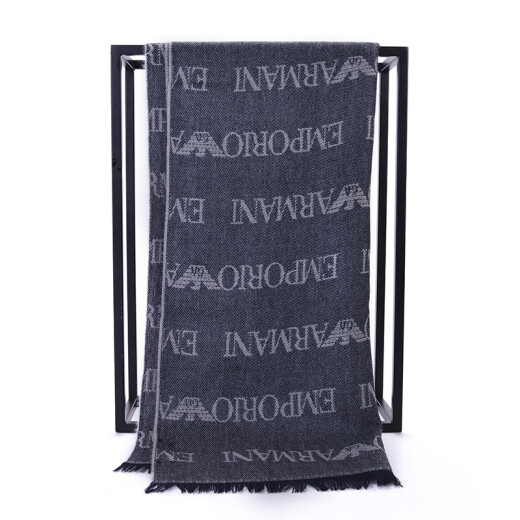 Armani (EMPORIOARMANI) scarf for men and women, the same style with eagle print LOGO neck scarf as a gift 11582-Navy FZ