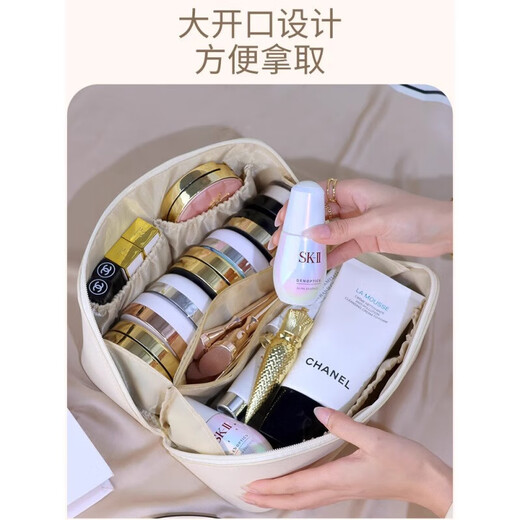 New high-end large-capacity toiletry and cosmetic storage bag, portable pillow storage bag for outings - random color, high-end pillow cosmetic bag - mocha brown