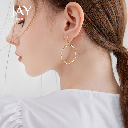 Jay painless mosquito coil disc ear clip without piercing female exaggerated large ear hoop earrings as a birthday gift for girlfriend