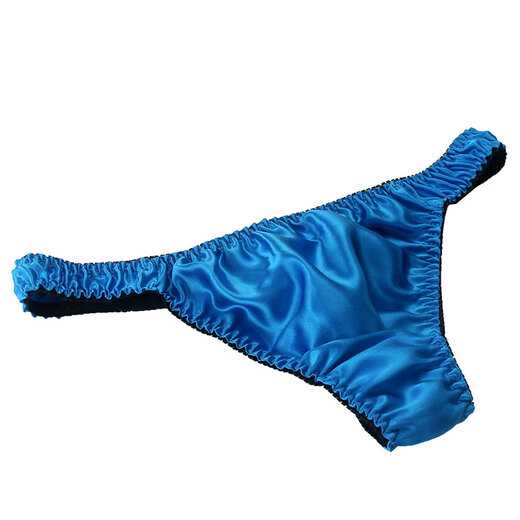 Ji Yafu Men's Silk Thong Silk Breathable Low Waist Wide Waist Sexy Sports T Pants Youth U Protrusion Light Rice XXL