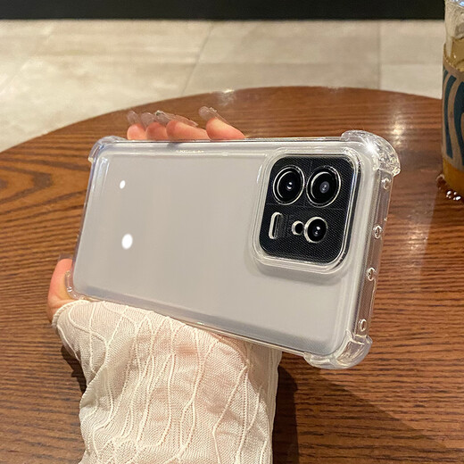 奶小鸭适用小米13手机壳 小米13保护套透明镜头全包超薄气囊防摔耐磨防尘抗指纹简约男女款 带镜头膜【白沙银】气囊防摔丨高透抗氧不黄