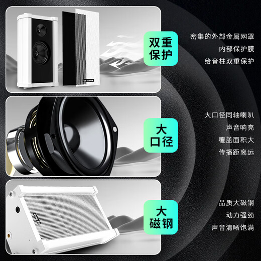 Newmine QB-512 Outdoor Ceiling Speaker Waterproof Speaker Column Outdoor Public Broadcasting Ceiling Speaker Wall Mounted Speaker Amplifier (20W One to Two)