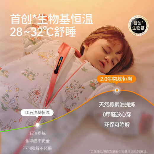 Beitus Peptide Nuan Baby Sleeping Bag Spring Autumn Winter Warm Ginger Constant Temperature Baby Split Legs Children's Anti-Kick Quilt Four Seasons Tianzhu Constant Temperature Autumn and Winter Medium Thick Room Temperature 10-20 Futu Xianguo M Size Height 80-95cm Age 15 months-2.5 years