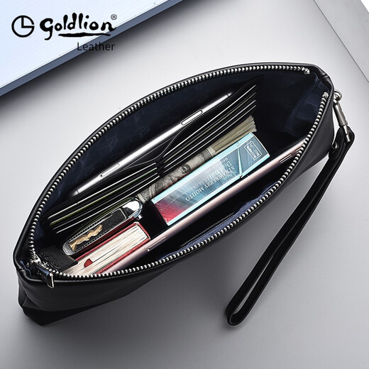 Goldlion envelope bag men's handbag genuine leather fashion light luxury clutch large capacity 2025 new first layer cowhide handbag [authentic authorization, fake one and ten fines]