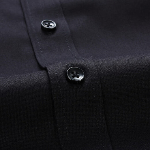 YOUNGOR long-sleeved shirt men's plain DP no-iron shirt pure cotton fabric anti-wrinkle flat and easy to care for new product GLDP16384AJA black 42