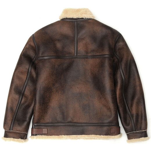 AKSERIES轻新复古回潮B-3款厚外套男冬季休闲仿皮皮衣商场同款1904240 棕色1904240 2XL