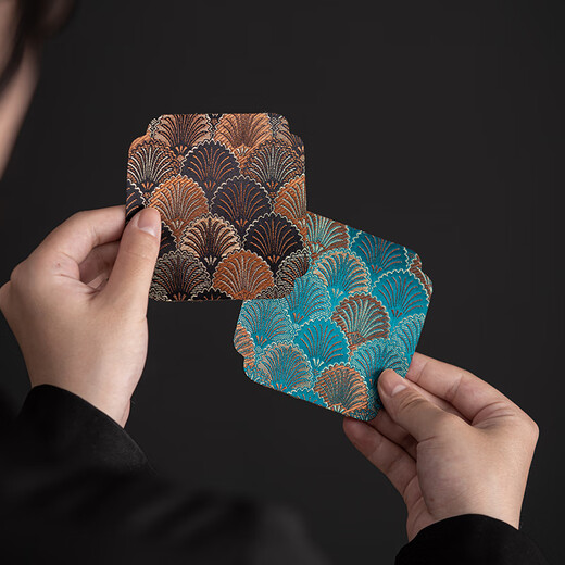 Su's Ceramic Kung Fu Tea Coasters, National Trendy Taiwan Brocade Coasters, 8 Pack 9*9cmJ0609