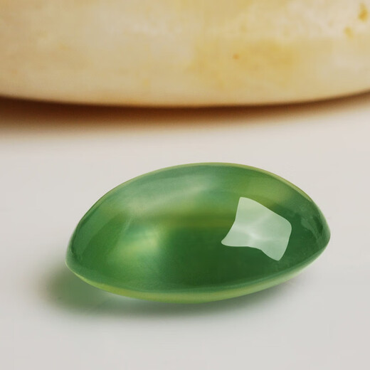Ice prehnite ring surface, bare stone egg surface, jade rough stone, gemstone, colored treasure can be inlaid with ring, picture color