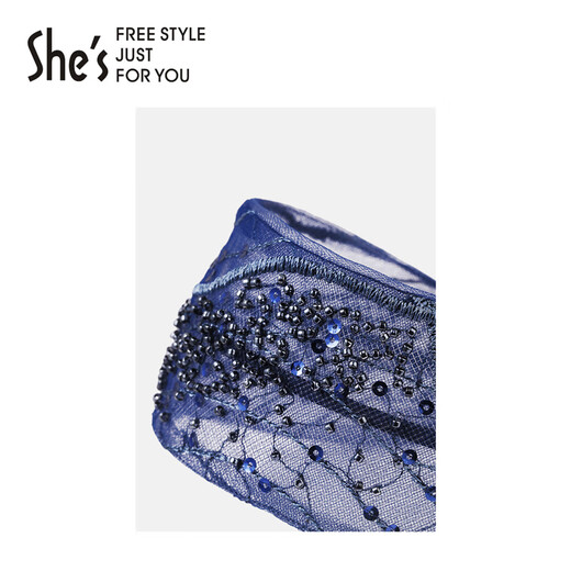 She s Akiko Kiriye Floating Light Original Mesh Wide Headband Versatile Hair Pressing Headband Hairpin Headband Birthday Gift for Girlfriend Navy Blue C0