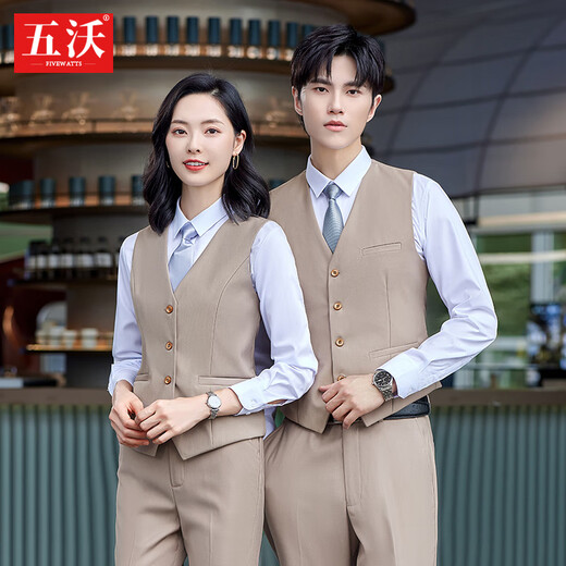 Wuwo autumn and winter professional wear women's suit suit vest for men and women hotel front desk reception bank 4s teacher work uniform men's vest + trousers + shirt (remark color) 3XL