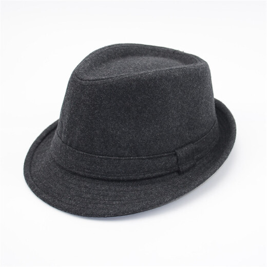 Gardenia hat men's spring and autumn hat men's hat winter woolen warm autumn and winter middle-aged and elderly jazz hat winter old man hat gray leather edge