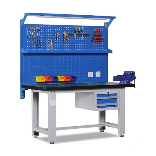NINGXI maintenance workbench, heavy-duty fitter workbench, 1.5 meters, two drawers and one door, fixed version