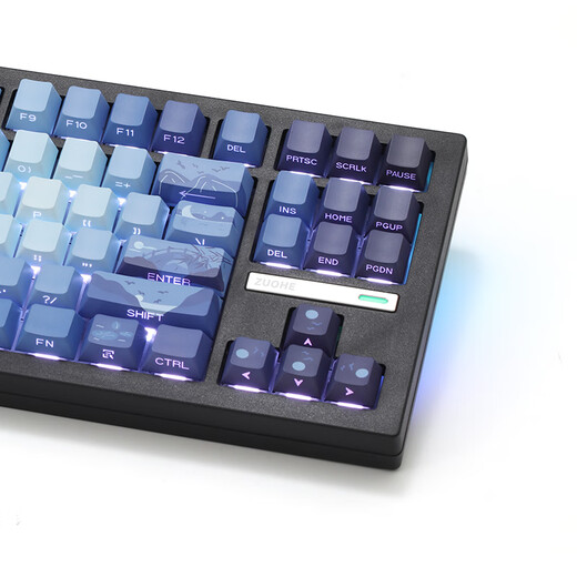 ZH870 White Sketch Mechanical Keyboard Kabel Wireless Bluetooth Customized Boys and Girls Office E-Sports Mahjong Sound Mute Achse Stone Sound ZH870 Black Sea Moon Side Gravur Meteor Achse (Jungen erste Wahl Quick Trigger Game)