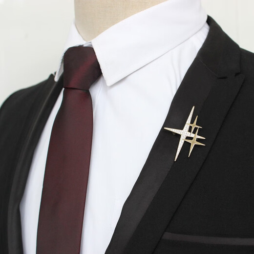 Xifei men's brooch, simple star corsage, temperament pin, business casual suit, coat and accessories