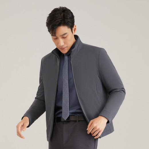 YOUNGOR cotton jacket for men, short cotton jacket with stand collar, nylon and ammonia blend, durable, not easy to wrinkle and easy to care for VMCJ429977DQA XL 180/100A