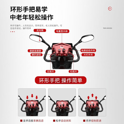 Yongqian elderly electric four-wheeler household foldable moped for the elderly and disabled smart elderly walking electric vehicle 20A lead-acid luxury model about 70 miles/motor 350W