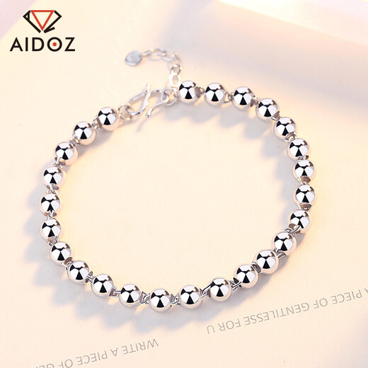 Aido Diamond Platinum Bracelet for Women Platinum pt950 Shiny Laser Beads Transfer Beads Hand Jewelry Gift for Wife There are 2 options: Laser Beads and Smooth Beads