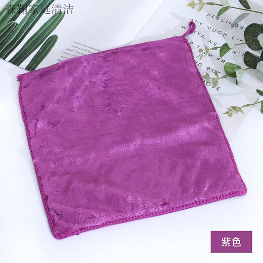 Ao Yan Lai Blue Ant Magic Dish Towel Household Bamboo Charcoal Fiber Dish Cloth Non-oil Rag Kitchen Absorbent Cloth 5 Purple (Small Strips 18*23)