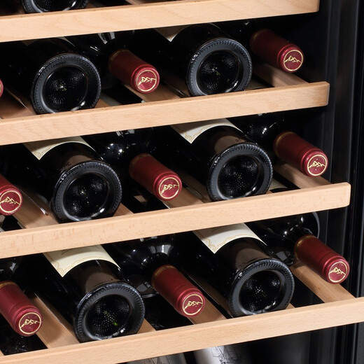 Bacchus wine cabinet with double doors, 150 bottles, thermostatic cabinet, home commercial tea cabinet, frozen beer, champagne, whiskey ice bar, double-door built-in wine storage, large living room, villa, combination cabinet, left ice bar type + right all-wood shelf type 416L YC-208 air-cooled compressor four temperature zones