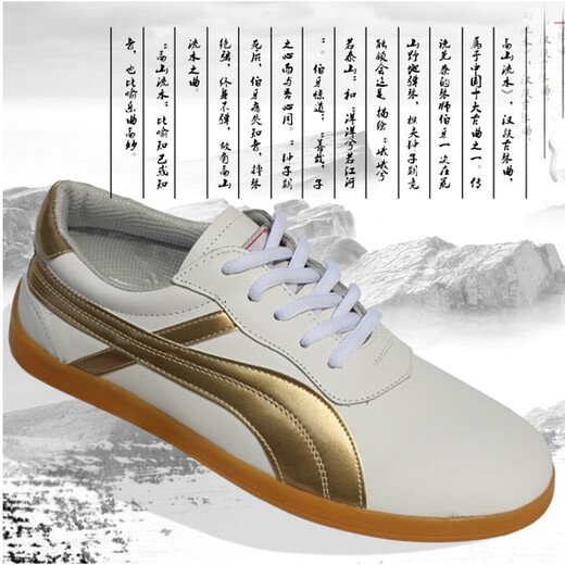 Chaussures Qiao Shang Tai Chi, semelle du tendon de boeuf, Chaussures des arts martiaux pour hommes et femmes, Tai Chi Competition Performance Chaussures, doux, légers et non malodorants, blanc 673 38