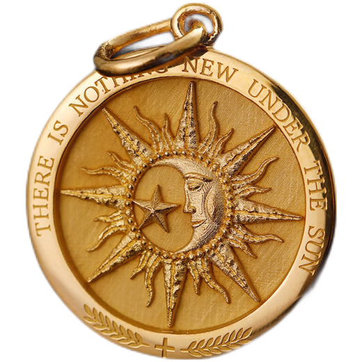 There is nothing new under the sun like Chenru pendant 18K gold color platinum pure gold men and women necklace light luxury original design pure gold 999 large version