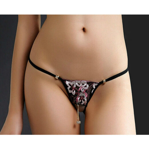 Jiumu Yadai sexy and interesting underwear women's underwear hot and passionate transparent hairy open panties straight into thong NTJ0068 open section L