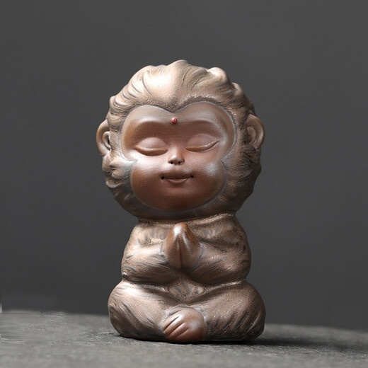 Yuxuan purple sand tea pet personalized creative gilt little monkey Monkey King Monkey King can raise tea art ornaments purple sand gilt little monkey