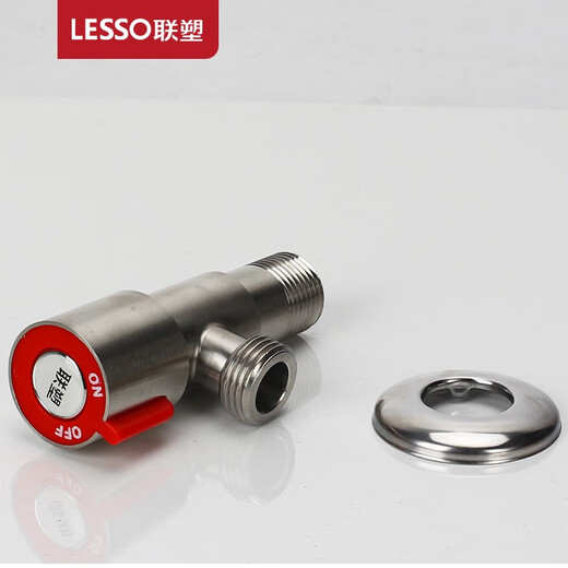 Liansu 304 stainless steel angle valve water pipe accessories straight-through valve hot and cold water universal triangle valve thickened explosion-proof switch water stop valve plastic quick-opening triangle valve red label triangle valve WP01605 (stainless steel 4 points)