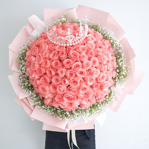 Youke Jade Valentine's Day Flower Express Red Rose Bouquet Confessing Love to Girlfriend and Wife Birthday Gift Nationwide Delivery 99 Diana Bouquets