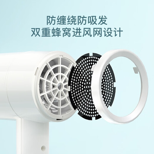 AUX Hair Dryer Home Negative Ions Will Not Damage Hair 1800W High Power High Wind Dormitory Hair Dryer Mini Small Portable Hot and Cold Wind Hair Dryer Gift Pearl White Upgraded Negative Ion Model