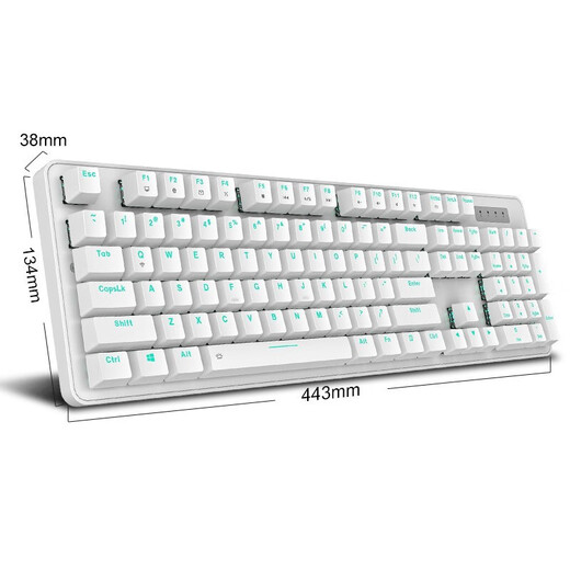 Daryou EK810 Wrangler Bluetooth Wireless Mechanical Keyboard Esports Chicken Game Wired 2.4G Dual Mode 104 Key Notebook Desktop Computer Office Home White-104 Key Wireless Dual Mode Black Axis