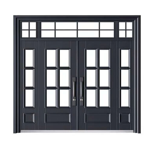 德骊嘉堂屋大门玻璃格子大门金刚纱门锌合金仿铜拼接门店铺门定制对开门 款式一