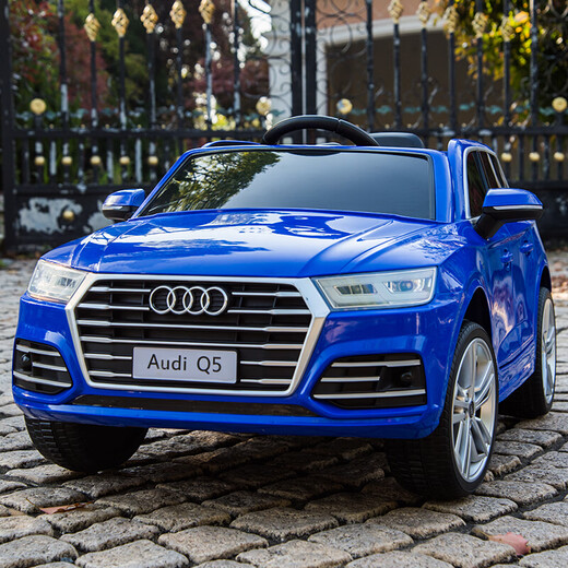Cool Sun Audi Q5 baby electric car four-wheel four-wheel drive can sit on the baby's remote control off-road toy swing car, painted black + four-wheel drive leather seat + remote control swing + Bluetooth music + portable pull rod