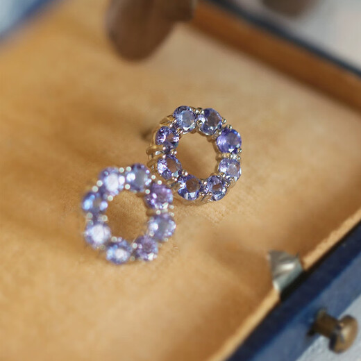 DL 1998 Fat Donglai same style tanzanite earrings natural l natural tanzanite earrings for women 925 silver purple pair of earrings