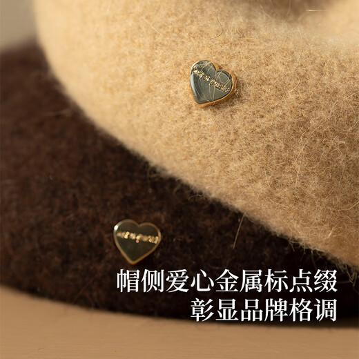 Siggi wool beret women's autumn and winter face-showing little painter hat sweet simple pumpkin hat bud hat Fuli white