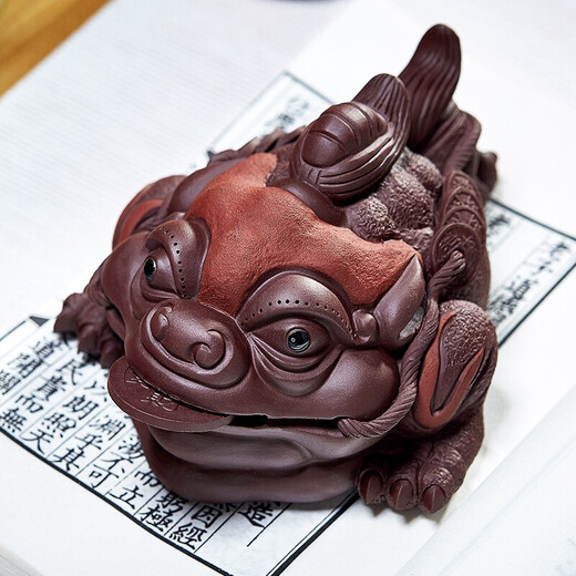 Zun Pot Zisha Tea Pet Golden Toad Can Raise Creative Boutique Ornaments Three-legged Golden Toad Good Luck Head Tea Set Accessories Good Luck Head